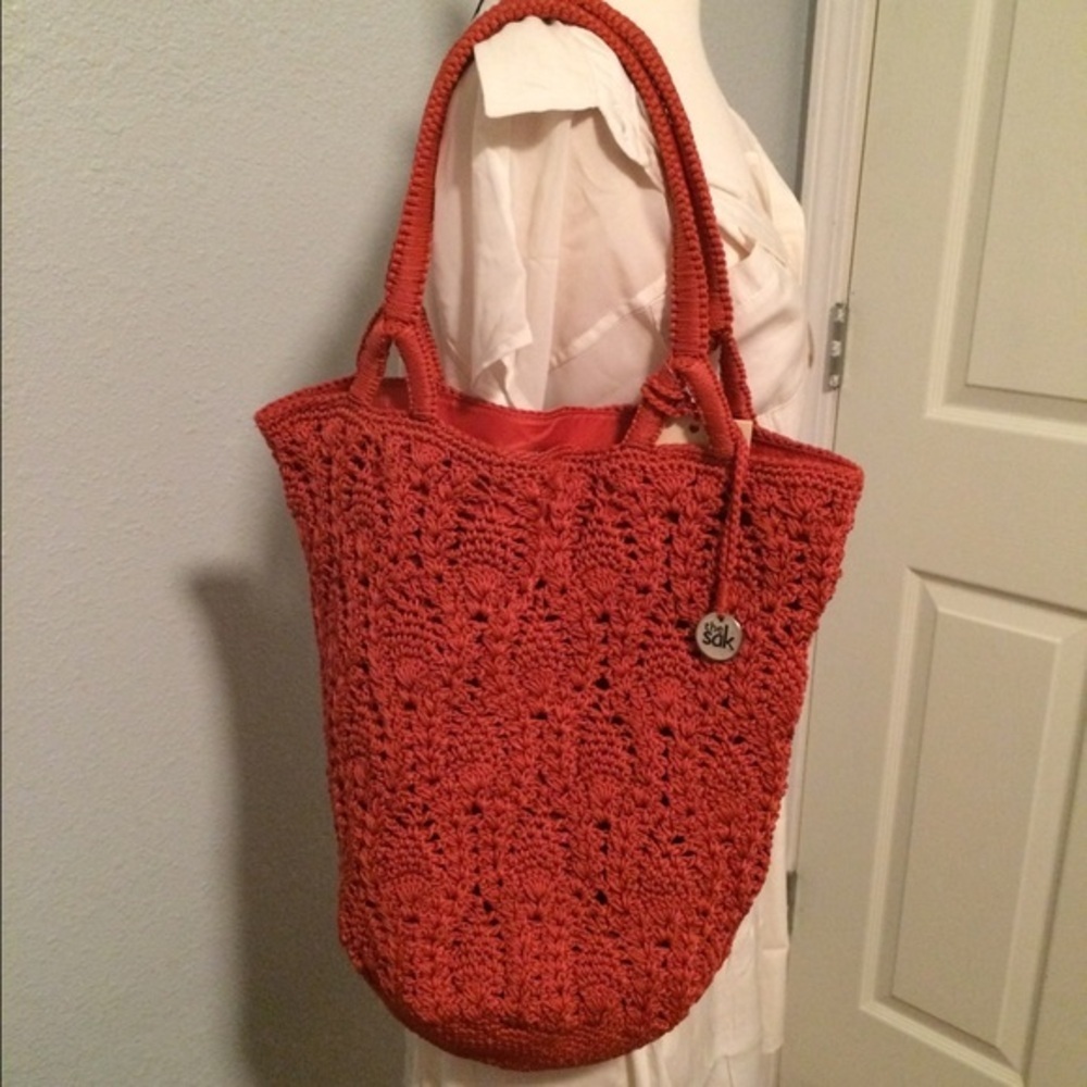 The Sak Red Crochet Shoulder Bag